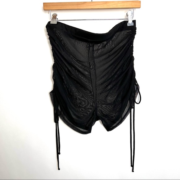 SOLD Fashion Nova Black Mesh Ruched Shorts - Picture 7 of 7